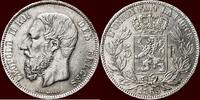 5 Francs BELGIUM - KINGDOM - LEOPOLD II, 1865-1909 - -