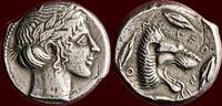 AR Tetradrachm SICILIA (SICILY), LEONTINOI - circa 455-430 BC -