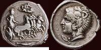 AR Tetradrachm SICILIA (SICILY), KAMARINA (CAMARINA) - circa 425-405 BC -