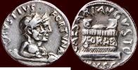 Roman Empire AR Denarius AUGUSTUS, 27 BC-14 AD - QUINTUS RUSTIUS, triumvir monetalis - Rome -
