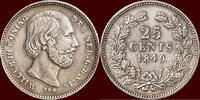 Koninkrijk der Nederlanden 25 Cents NEDERLAND (NETHERLANDS, KINGDOM) - WILLEM III, 1849-1890 - -