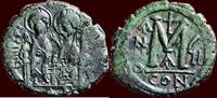AE Follis BYZANTINE EMPIRE - JUSTINUS (JUSTIN) II, 565-578 - of 40 nummi, Constantinopolis, year 7 -