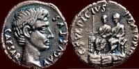 Roman Empire AR Denarius AUGUSTUS, 27 BC-14 AD & AGRIPPA - CAIUS SULPICIUS PLATORINUS, monetarius - Rome -