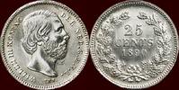 Koninkrijk der Nederlanden 25 Cents NEDERLAND (NETHERLANDS, KINGDOM) - WILLEM III, 1849-1890 - -
