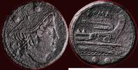 AE Sextans ROMAN REPUBLIC - ANONYMOUS - Rome, circa 225-217 BC -