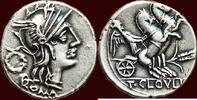 AR Denarius ROMAN REPUBLIC – TITUS CLOULIUS - Rome -