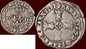 1/4 Ecu FRANCE - KINGDOM - HENRI IV, 1589-1610 - 1591 L, Bayonne -