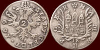 2 Schilling GERMANY - HAMBURG, REICHSSTADT - LEOPOLD I, 1657-1705 - -