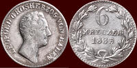 6 Kreuzer GERMANY - BADEN, GROSHERTOGTUM - KARL LEOPOLD FRIEDRICH, 1830-1852 - 1835, Karlsruhe -