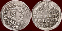 3 Groschen POLAND (POLEN) - SIGISMUND III VASA, 1587-1632 - or Trojak 1591 IF, Posen (Poznan) -