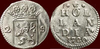Holland Dubbele wapenstuiver NOORDELIJKE NEDERLANDEN (NORTHERN NETHERLANDS) - REPUBLIEK, 1581-1795 - HOLLAND - 1720, Dordrecht -