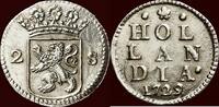 Holland Dubbele wapenstuiver NOORDELIJKE NEDERLANDEN (NETHERLANDS) - REPUBLIEK, 1581-1795 - HOLLAND - 1729, Dordrecht -