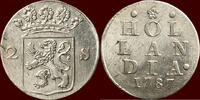 Holland Dubbele wapenstuiver NOORDELIJKE NEDERLANDEN (NETHERLANDS) - REPUBLIEK, 1581-1795 - HOLLAND - 1787, Dordrecht -