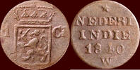 1 Cents 1840 W  NEDERLAND (NETHERLANDS, KINGDOM) - NEDERLANDS OOST-INDIË (DUTCH EAST INDIES) - WILLEM I, 1815-1840 -   1840 W, Soerabaia Gebruike...