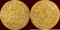 gouden leeuw (1365-1367 en 1370)  ZUIDELIJKE NEDERLANDEN (SOUTHERN NETHERLANDS) - GRAAFSCHAP VLAANDEREN - LODEWIJK II VAN MALE, 1346-1384 - Gehel...