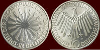  10 Mark 1972 F GERMANY - BRD -  1972 F, Stuttgart “OLYMPIADE MÜNCHEN 19... 10,50 EUR  zzgl. 9,50 EUR Versand