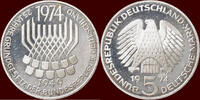  5 Mark 1974 F GERMANY - BRD -  1974 F, Stuttgart “Grundgesetz” vz / unz... 8,00 EUR  zzgl. 9,50 EUR Versand