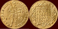 Holland Gouden dukaat NOORDELIJKE NEDERLANDEN (NETHERLANDS) - REPUBLIEK, 1581-1795 - HOLLAND - 1759, Dordrecht -