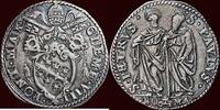 (30 Baiocchi) ITALY - PAPAL STATES - CLEMENS VIII, 1592-1605 - Testone n.d., Rome ss / vz à vz-