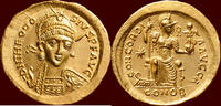 Roman Empire AV Solidus (408-420) THEODOSIUS II, 402-450 - Constantinopolis unz