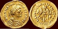 AV Tremissis (549-552) ITALY - PSEUDO IMPERIAL COINAGE - THE OSTROGOTHIC KINGDOM - BADUILA, 541-552 -  ss / vz