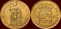 Holland gulden NOORDELIJKE NEDERLANDEN (NETHERLANDS) - REPUBLIEK, 1581-1795 - HOLLAND – Gouden afslag van 1749, Dordrecht -