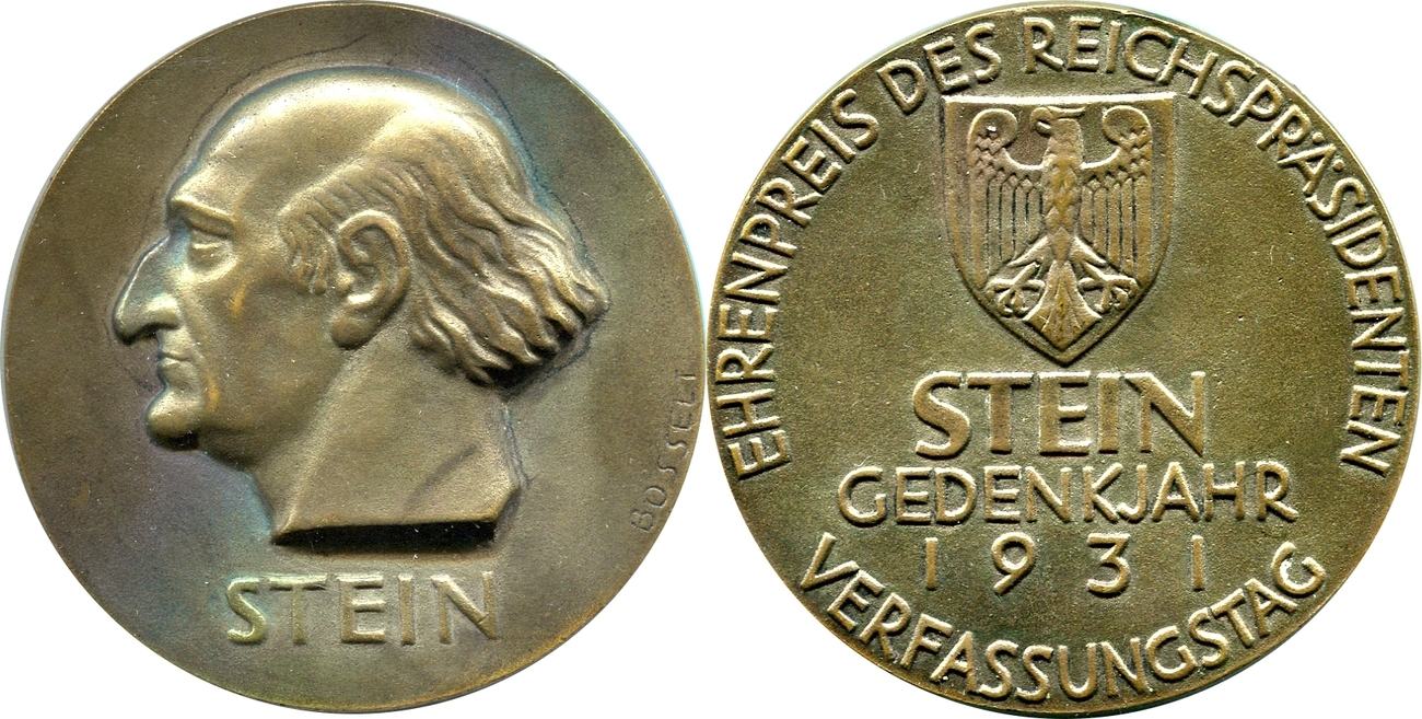 Personenmedaillen Bronzegussmedaillon Heinrich Friedrich Karl Freiherr