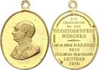 Goetz-Medaillen vergoldete ovale Bronzemedialle Hundertjahrfeier des Oktoberfestes