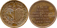 BADEN / FRANKREICH Bronzemedaille (2-Francs-Größe) Besuch des badischen Erbprinzen Carl in der Pariser Münze