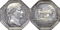 NAPOLEON UND SEINE ZEIT 8-eckige Silbermedaille Napoléon I. / Notare von Clermont-Ferrand -
