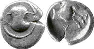 Boiotien / Tanagra Böotischer Schild Trihemiobol 480-460 v. Chr. ss-vz, Schrötl.-Riss