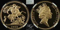 Great Britain  Gold proof double sovereign (2 pounds) 1990 ELIZABETH NGC PF70 ULTRA CAMEO Gre