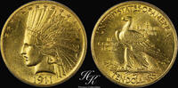 Gold 10 Dollars 1911  Indian Head USA AU