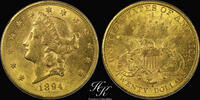 Gold 20 Dollars 1894 S (San Fransisco) Liberty Double Eagle  USA unz