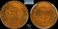 Greece 2 lepta Copper 2 Lepta 1900 A CRETE PCGS MS65 RED Greece -