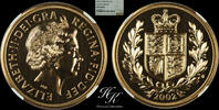 Great Britain 5 Pounds 5 Pound 2002 Shield MS 70 DEEP PROOF LIKE quintuple sovereign Elizabeth Great Britain -