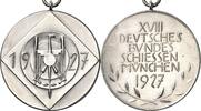 Schützenmedaillen Silbermedaille - Bundesschießen XVIII. Deutsches Bundesschießen 1927 - München -