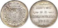 Frankreich Jeton (Silberabschlag vom Doppeldukat) 1712 Ludwig XIV. 1643-1715 Randfehler, sehr schön-vorzüglich