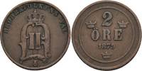 Schweden 2 Öre Oskar II. 1872-1907 -