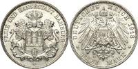 Hamburg 3 Mark 1913 Vorzüglich