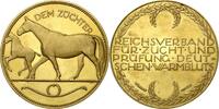 Tiere/Tierzucht Vergoldete Bronzemedaille Pferde -