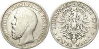 Baden Friedrich I. 1856-1907 2 Mark 1877 Schön