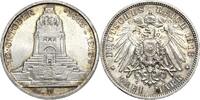 Sachsen Friedrich August III. 1904-1918 3 Mark 1913 Min. Randfehler, fast Stempelglanz