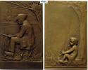 Jugendstil Bronzeplakette -