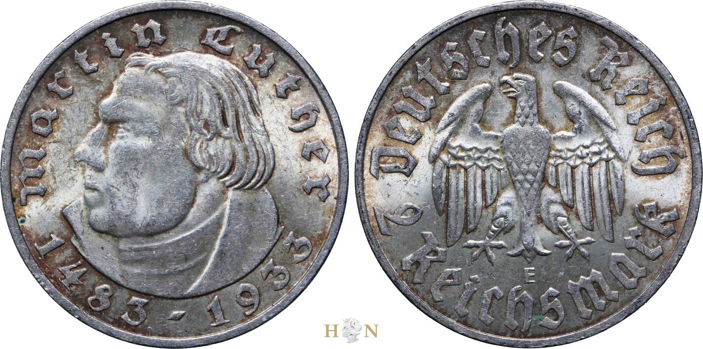 Germany 2 Reichsmark 1933 AD Weimar Republic (1918-1933), Muldenhütten ...