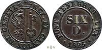 6 Deniers 1825 Switzerland Canton of Geneva, UNC