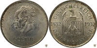 Weimarer Republik Johann Wolfgang von Goethe 3 Reichsmark 1932 D vorzüglich+