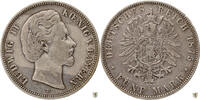 Bayern Ludwig II. 5 Mark 1875 D schön/sehr schön