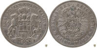 Freie und Hansestadt Hamburg Stadtwappen 5 Mark 1876 J schön/sehr schön