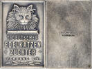 Bundesrepublik Deutschland Plakette Internationale Edelkatzenausstellung 1957 Frankfurt im Original-Etui -